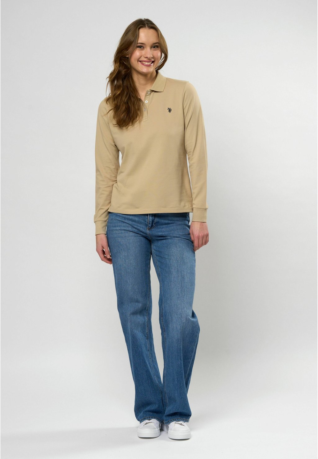 Топ с длинными рукавами LISE LONG SLEEVE POLO - Polo shirt U.S. Polo Assn., бежевый — фото 2