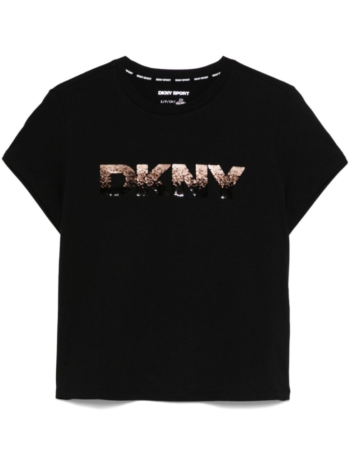 

Футболка, украшенная пайетками DKNY, черный