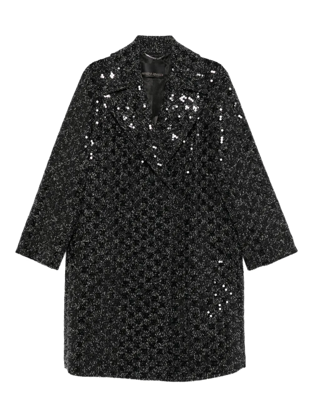 

Пальто из смесовой шерсти с пайетками Marina Rinaldi, черный