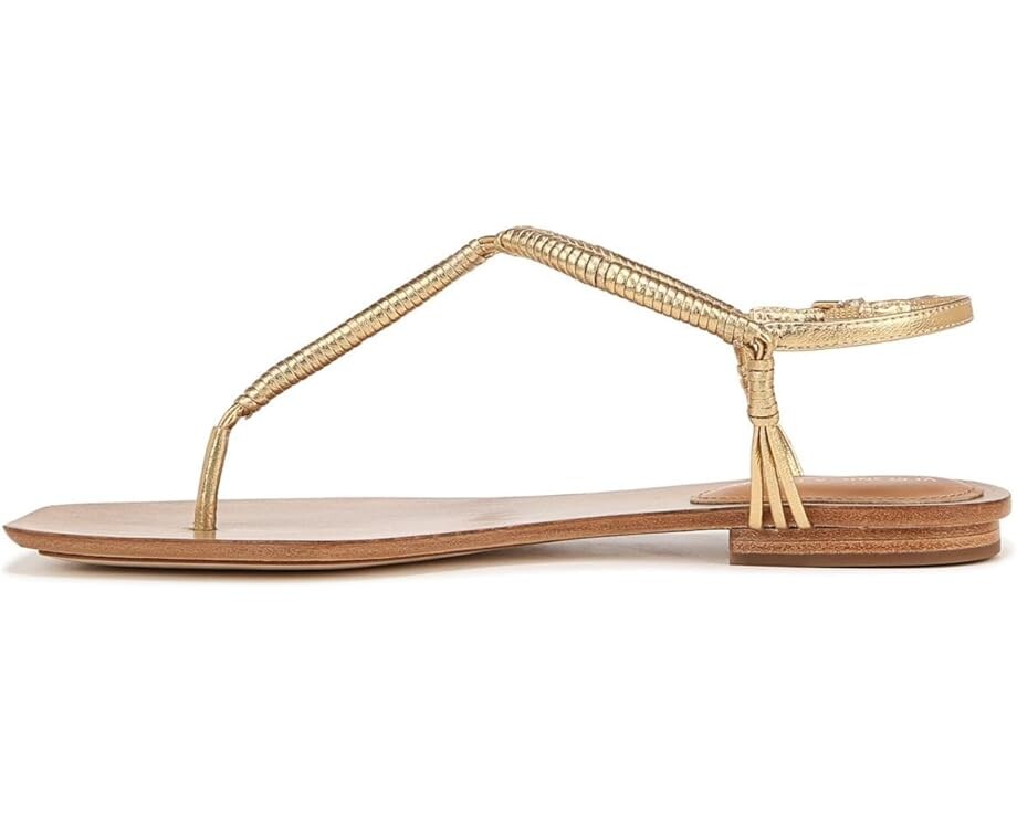 Сандалии Veronica Beard Amelia Thongs, цвет Gold Leather — фото 4