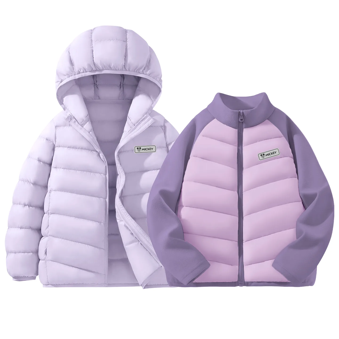 Детский спортивный комплект Casual Disney, [Thickened Thermal | 90 Fill Power White Duck Down]DiH Square Hook-and-Loop K Taro Purple+DiH Square Hook-and-Loop K Black — фото 3