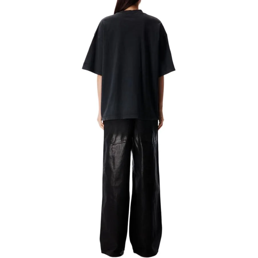 Alexander Wang Футболка Women's Washed Black Crew Neck — фото 4