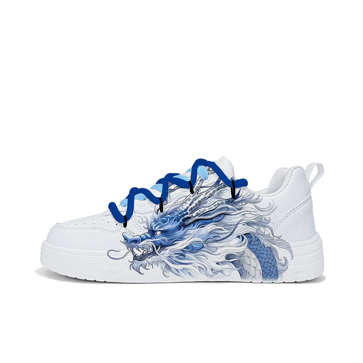 

Cold cicadas yesterday Антискользящие износостойкие легкие дышащие низкие скейтерские кроссовки унисекс белый цвет с перекрестными ремешками South China Sea Dragon King ZLJ1001D