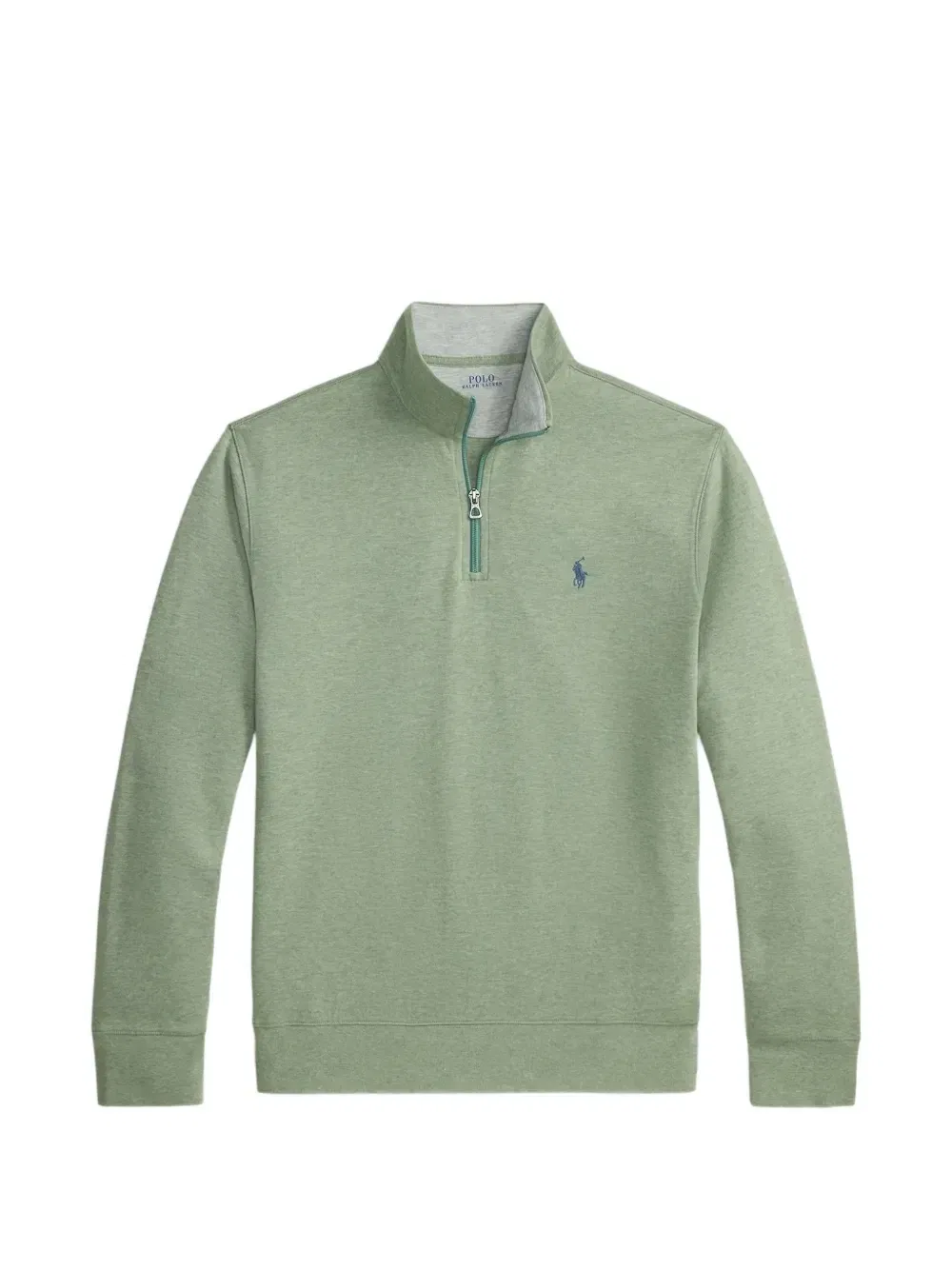 Свитер Quarter-zip с вышитым логотипом POLO RALPH LAUREN, зеленый