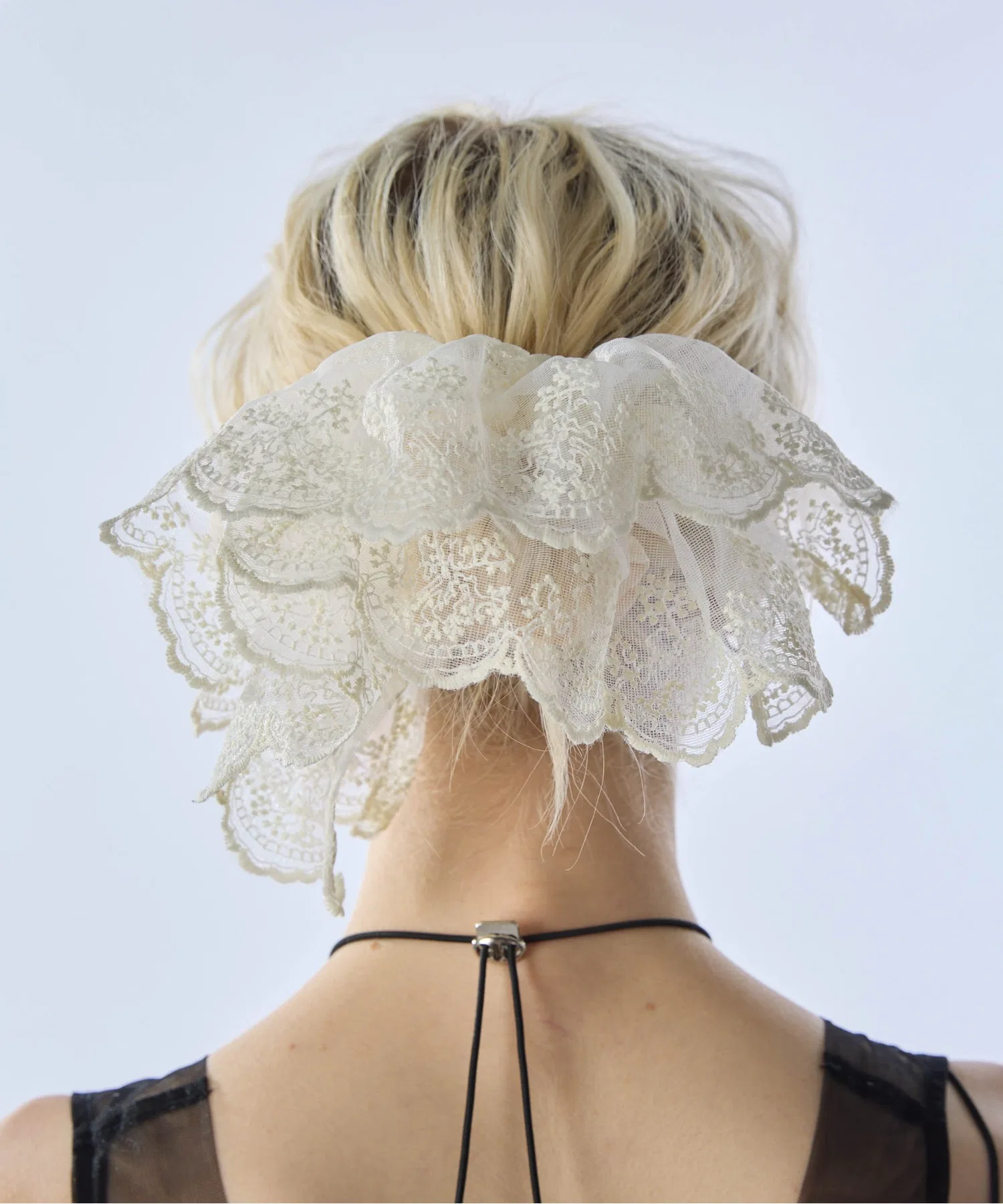 Шелковый шушу Carmelo Veiled Lace Chouchou черный — фото 2