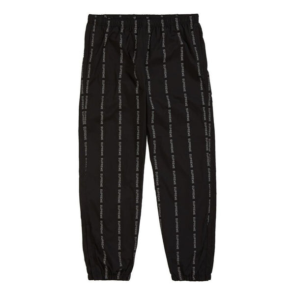 

Брюки fw18 reflective text track pant black Supreme, черный