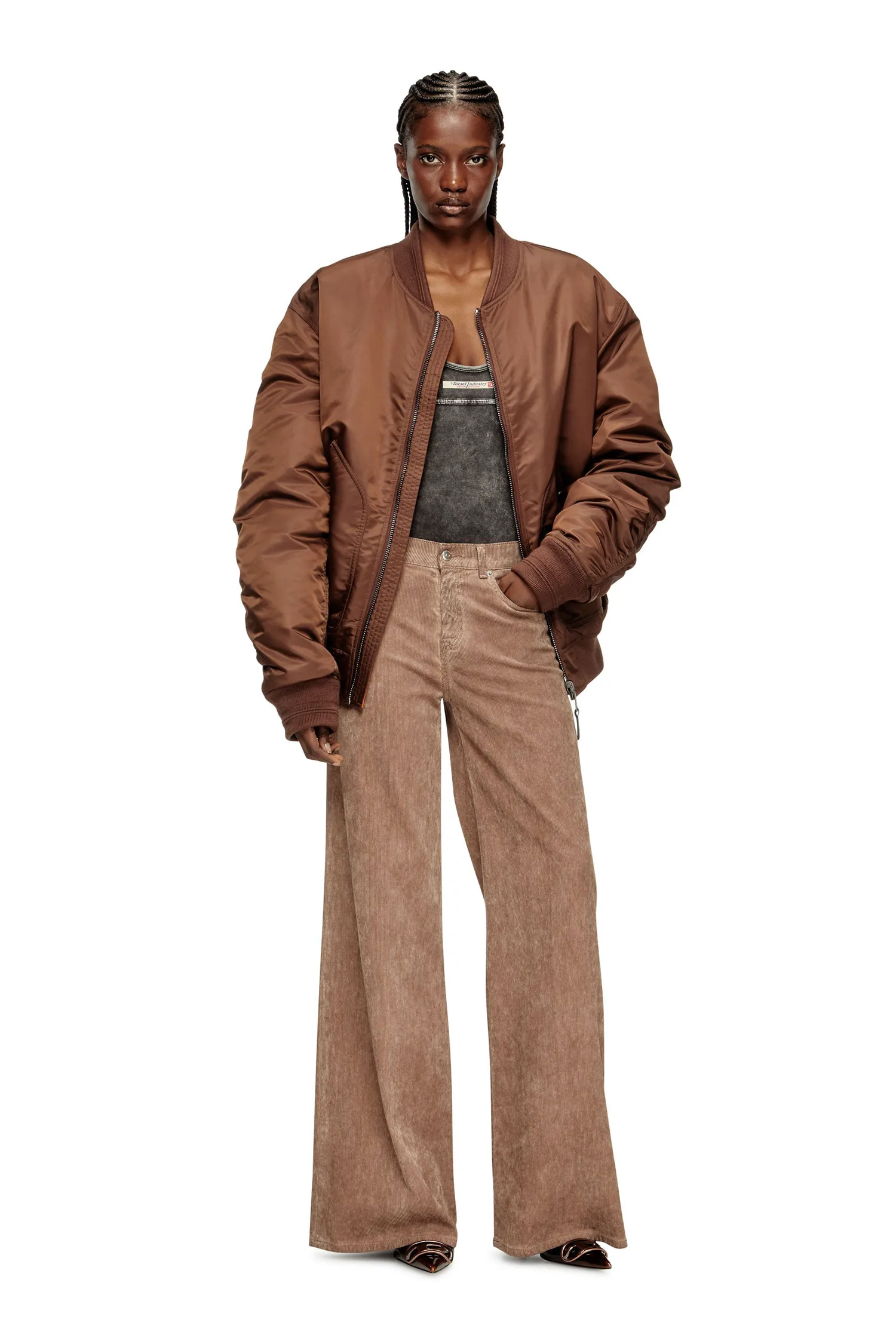 Женские джинсовые брюки FLARE 1978 D-AKEMI L.28 Diesel, brown — фото 3