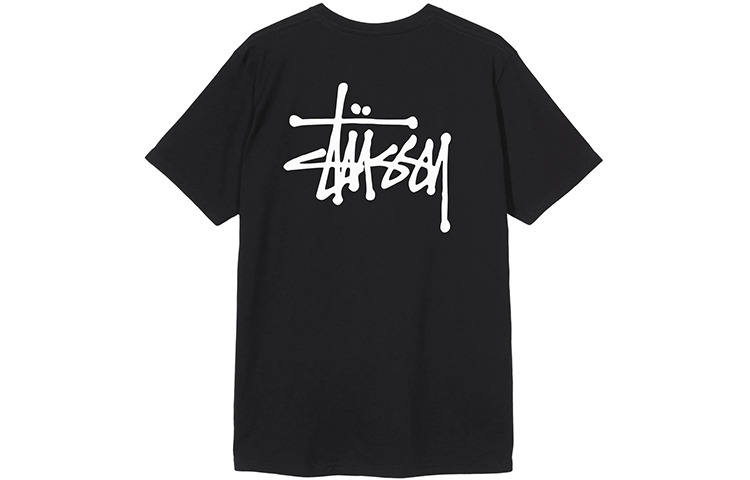 Футболка Basic Stussy, морской синий с белым логотипом — фото 2