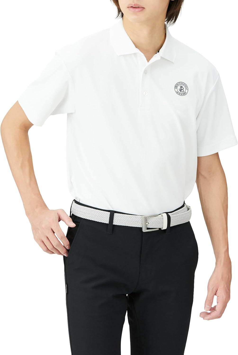 

Мужская поло-рубашка Jack Bunny с коротким рукавом (влагоотводящая, быстросохнущая, эластичная, с защитой от УФ-излучения) / для гольфа / водонепроницаемая / 262-4160217, белый