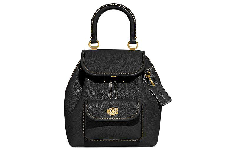 

Рюкзак Riya из телячьей кожи среднего размера женский черный COACH