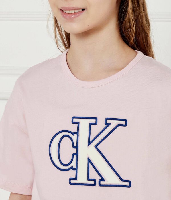 Футболка детская Calvin Klein Jeans с логотипом, розовый — фото 4