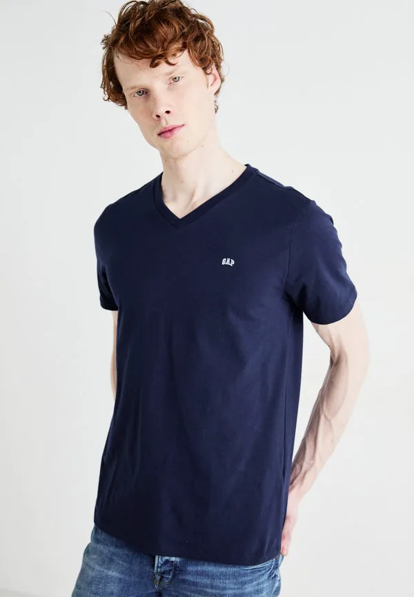 Повседневная футболка с микрологотипом и базовым дизайном vee Gap, Tapestry Navy — фото 4