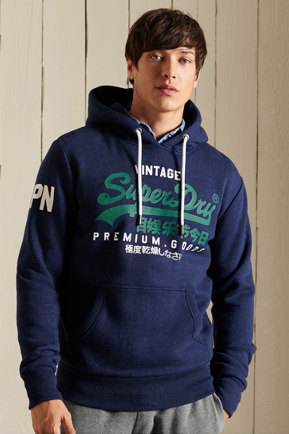 

Худи с винтажным логотипом Superdry, синий