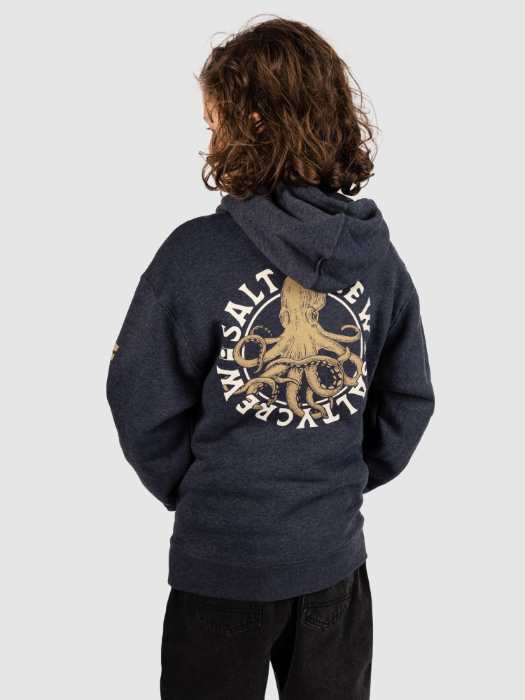 Толстовка Salty Crew Tentacles Kids Hoodie, navy heather — фото 2