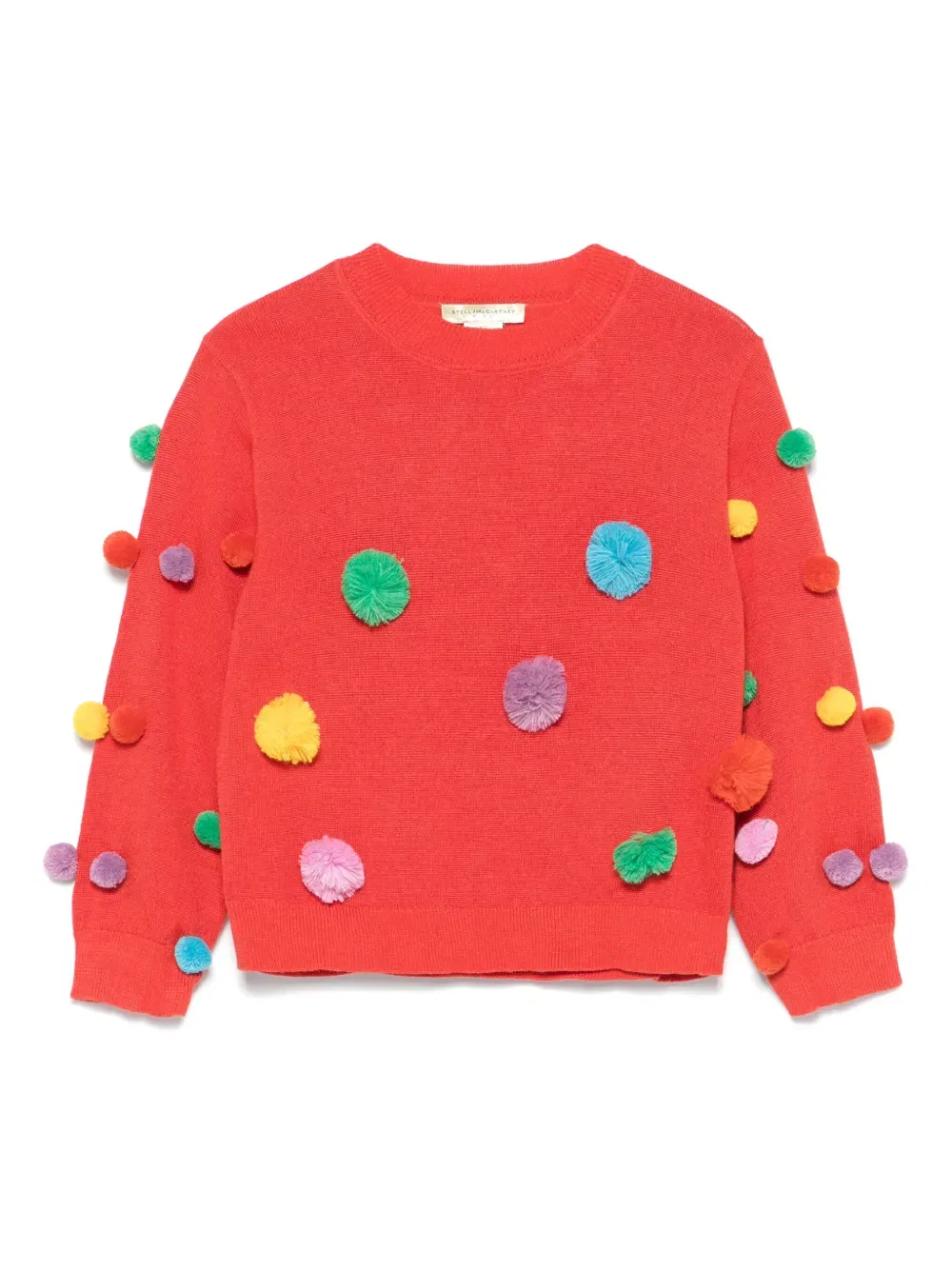Свитер с помпонами Stella Mccartney Kids, красный