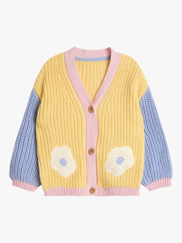 

Детский кардиган с ромашкой JoJo Maman Bébé, цвет Yellow/Multi