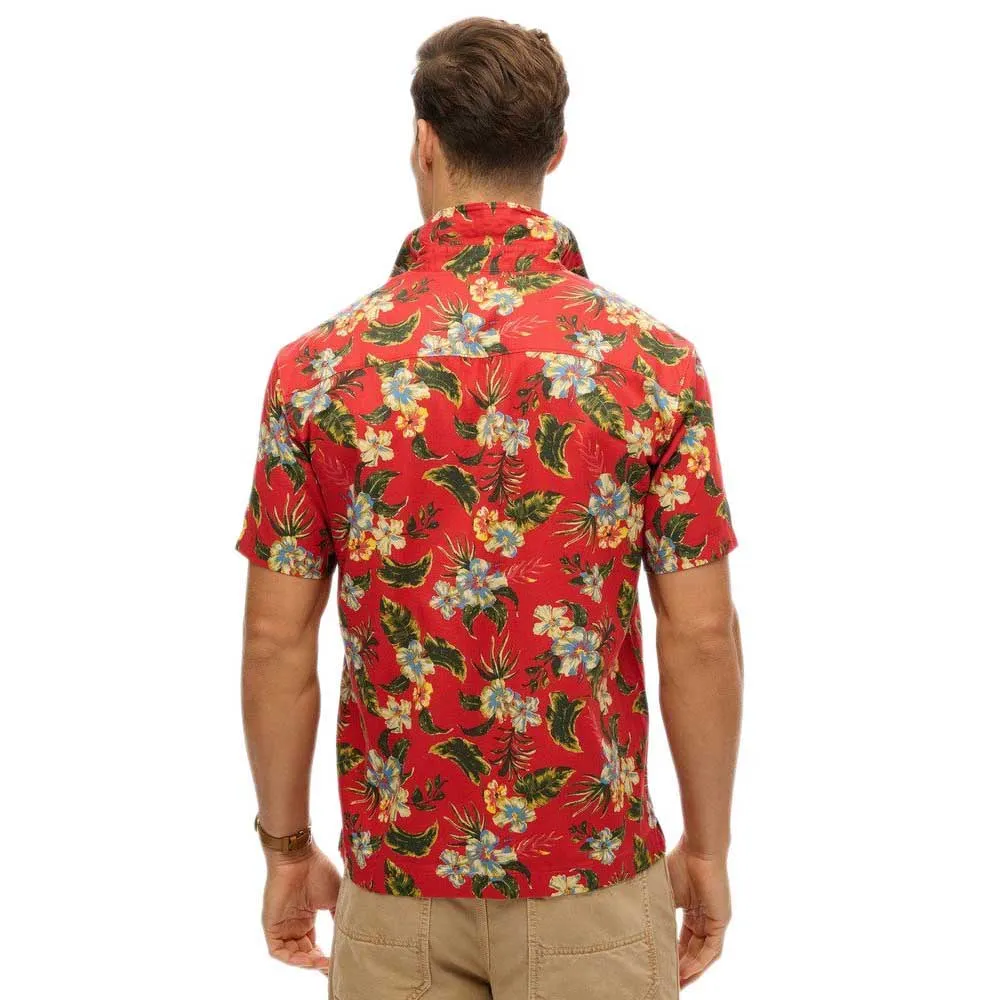 Рубашка с коротким рукавом Superdry Hawaiian Print, красный — фото 2