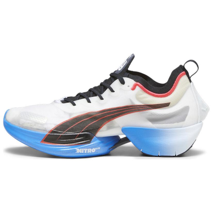 

PUMA Кроссовки для бега Fast R Nitro Elite с низким верхом и износостойкой карбоновой пластиной, противоскользящие, мужские, белые, синие