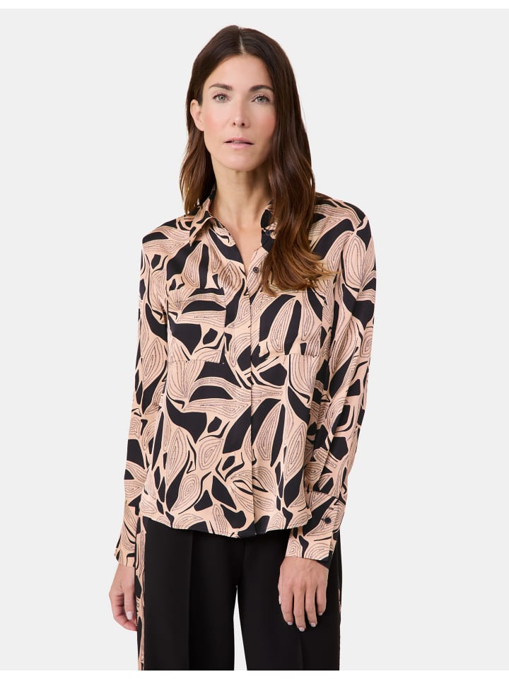 

Блуза Gerry Weber Bluse Langarm, цвет black/gold leaf graphic big