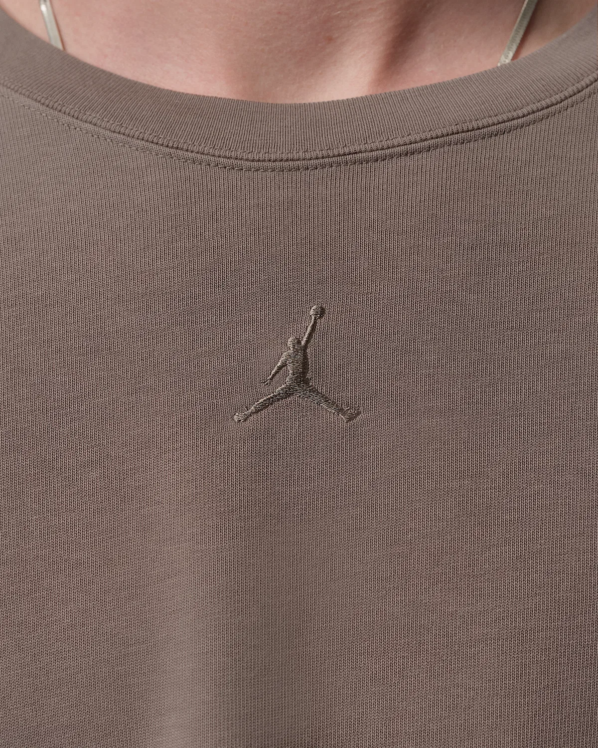 Мужская утепленная футболка с длинным рукавом Jordan Flight, Olive Grey/Sail/Olive Grey — фото 4
