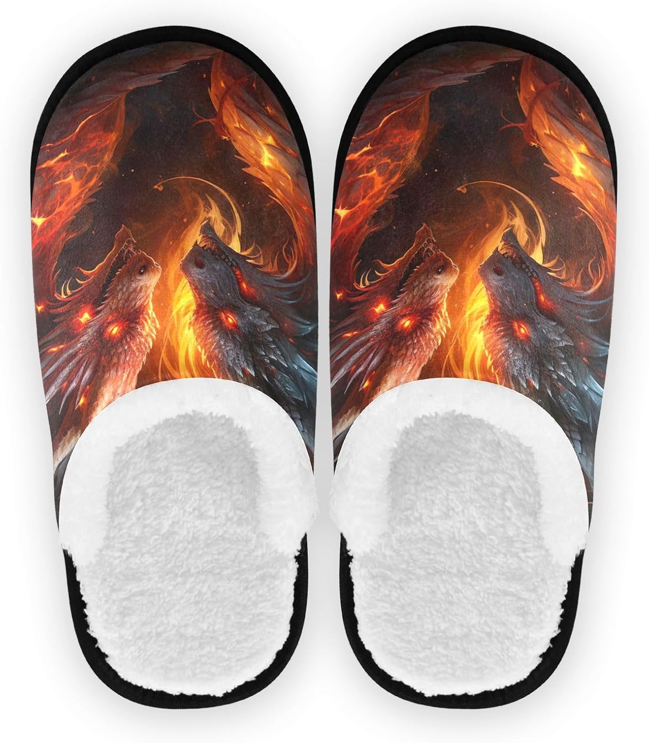 

Домашние тапочки UMIRIKO Flame Dragon для женщин и мужчин, моющиеся, с противоскользящей подошвой, с сумкой для хранения, для путешествий и спа 20850283