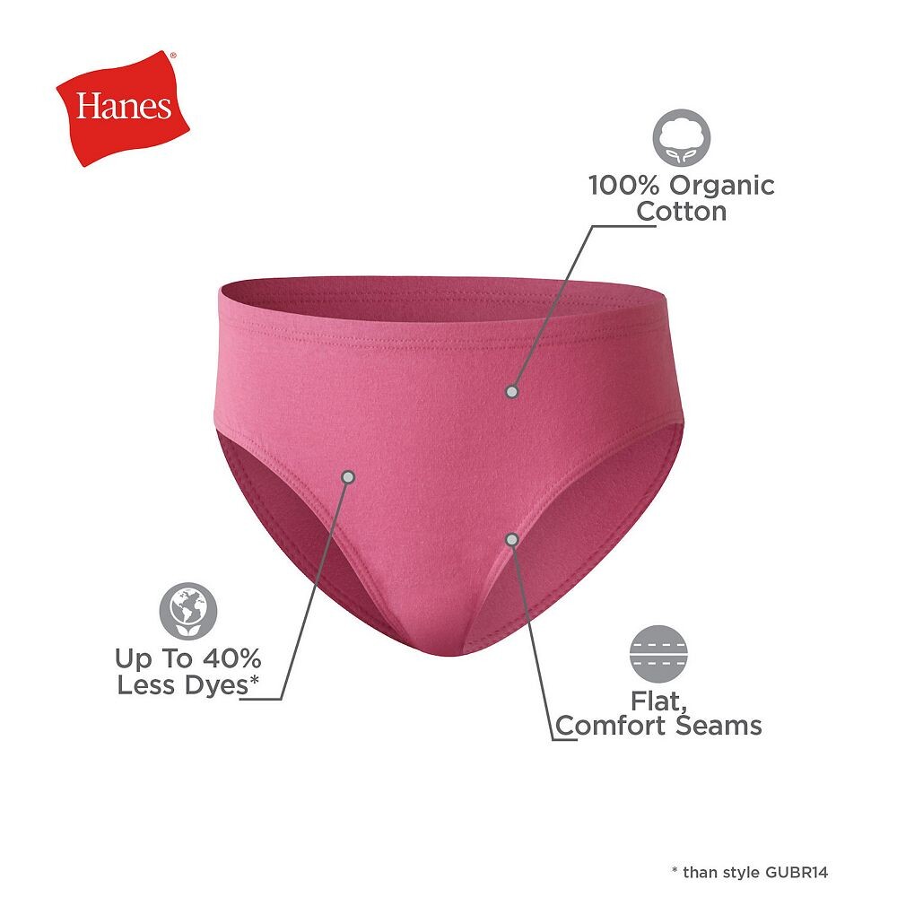 Набор из 8 органических трусиков-хипстеров Hanes Ultimate для девочек Pure Comfort, мультиколор — фото 3