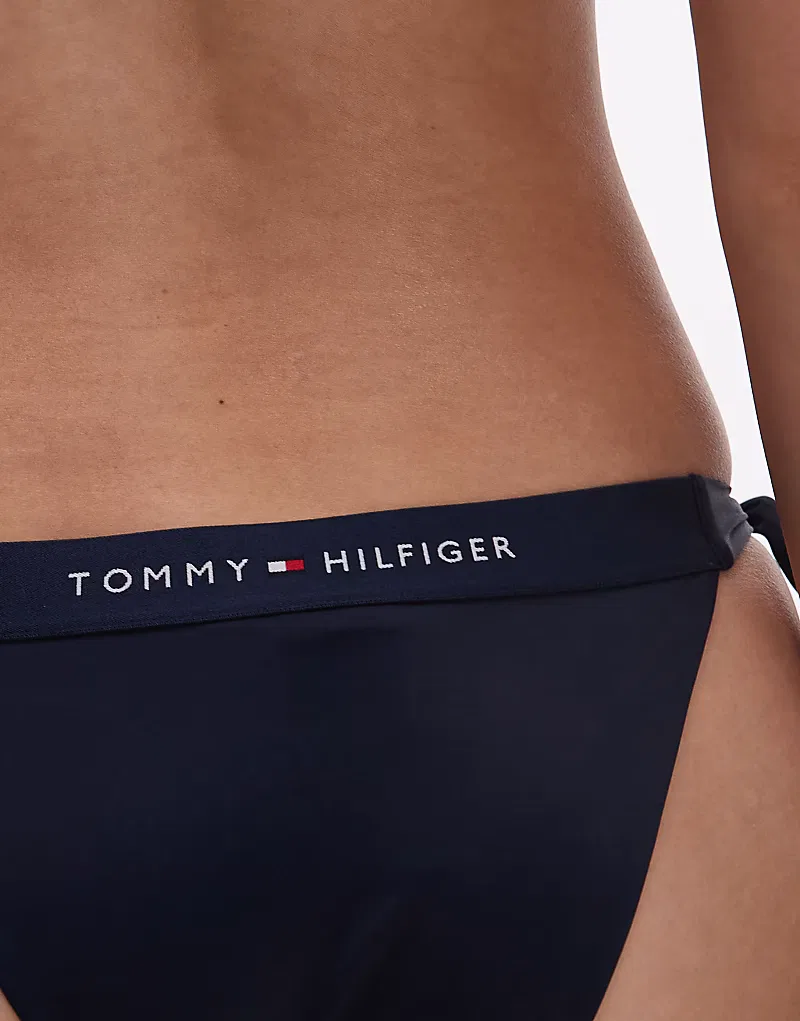 Трусики-бикини Tommy Hilfiger с логотипом на поясе и завязками по бокам, темно-синий — фото 3
