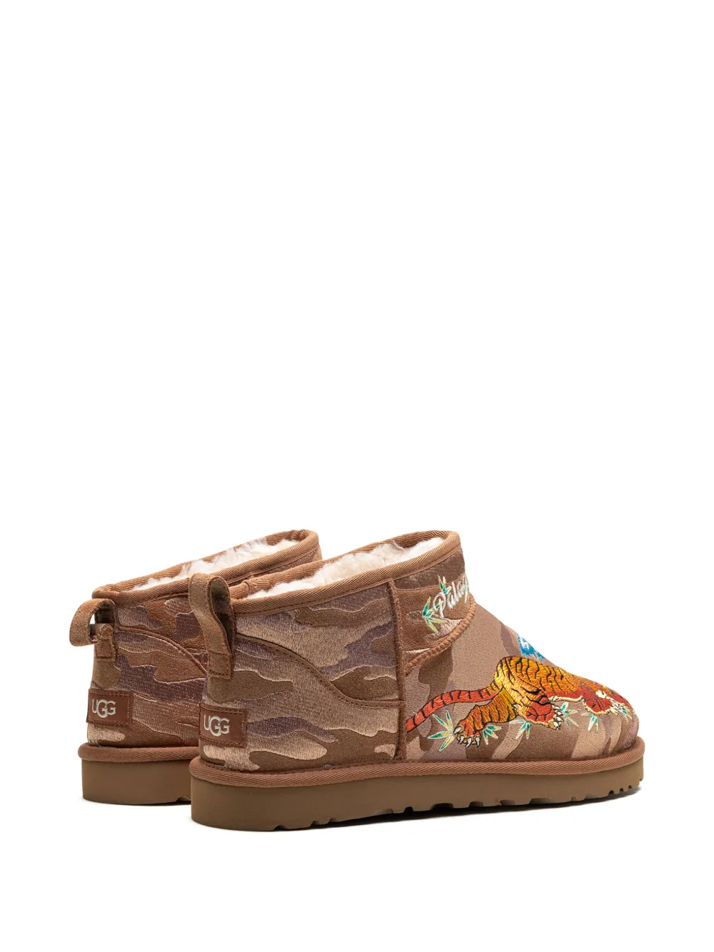 Угги мужские UGG Mini Palace короткие с вышивкой тигра, коричневый — фото 3