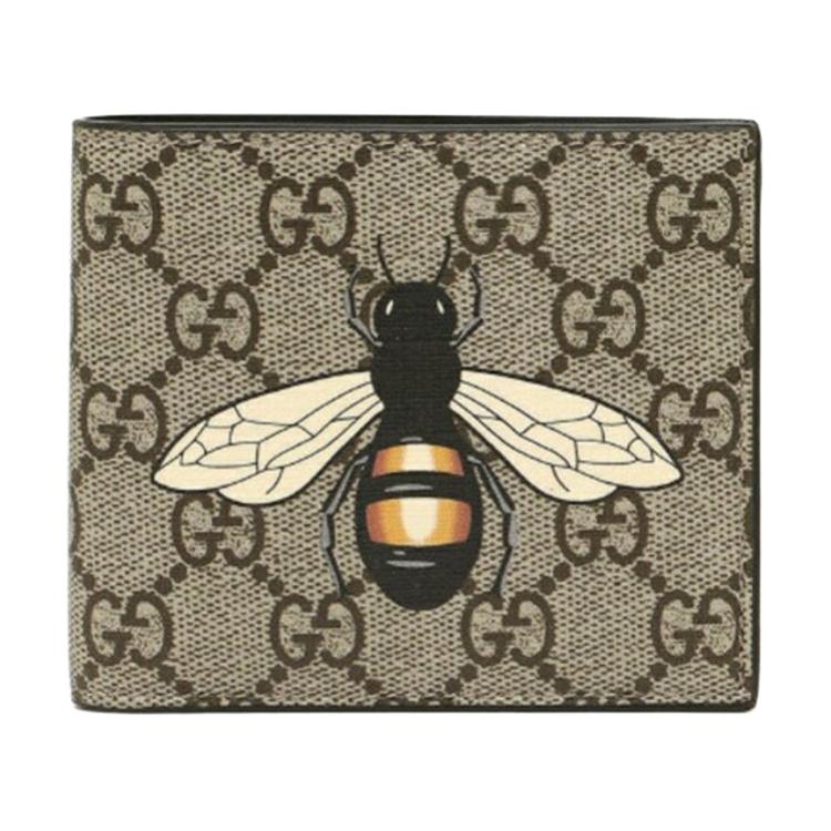 

Холщовый кошелек с кожаными вставками мужской Ebony GUCCI