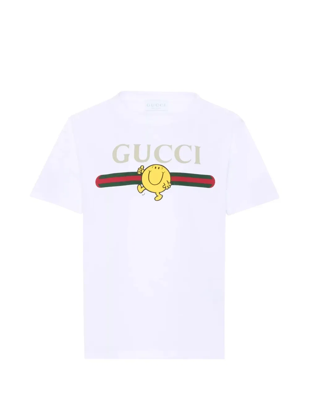 Хлопковая футболка с принтом Gucci Kids, белый