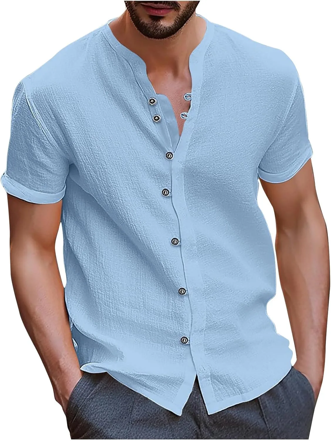 

Футболка Muscularfit мужская летняя хлопок лен короткий рукав Regular-Fit