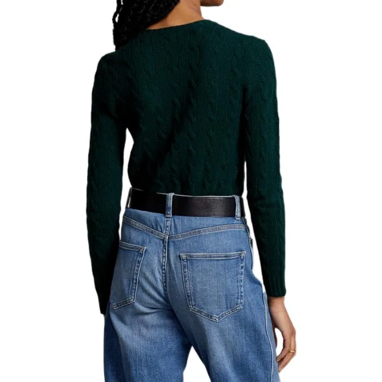 Свитер с V-образным вырезом из кашемира Polo Ralph Lauren Green — фото 4