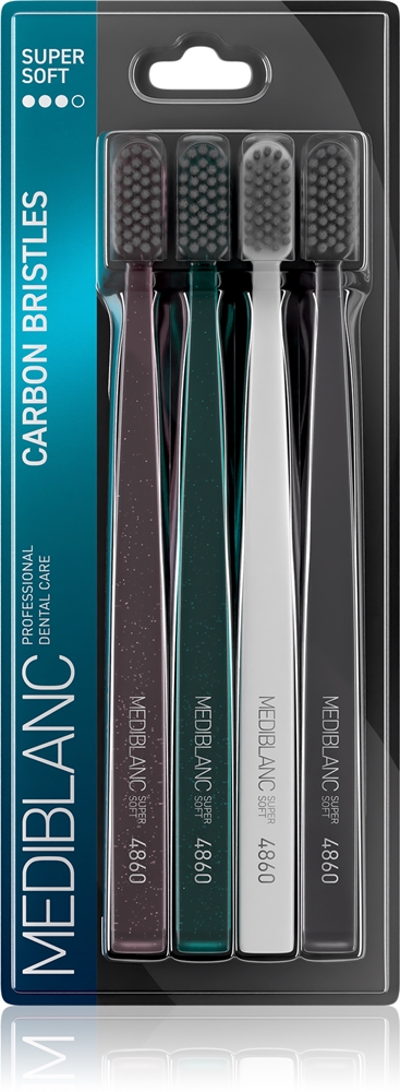 

Супермягкая зубная щетка с щетиной из углеродного волокна Mediblanc, 4 шт