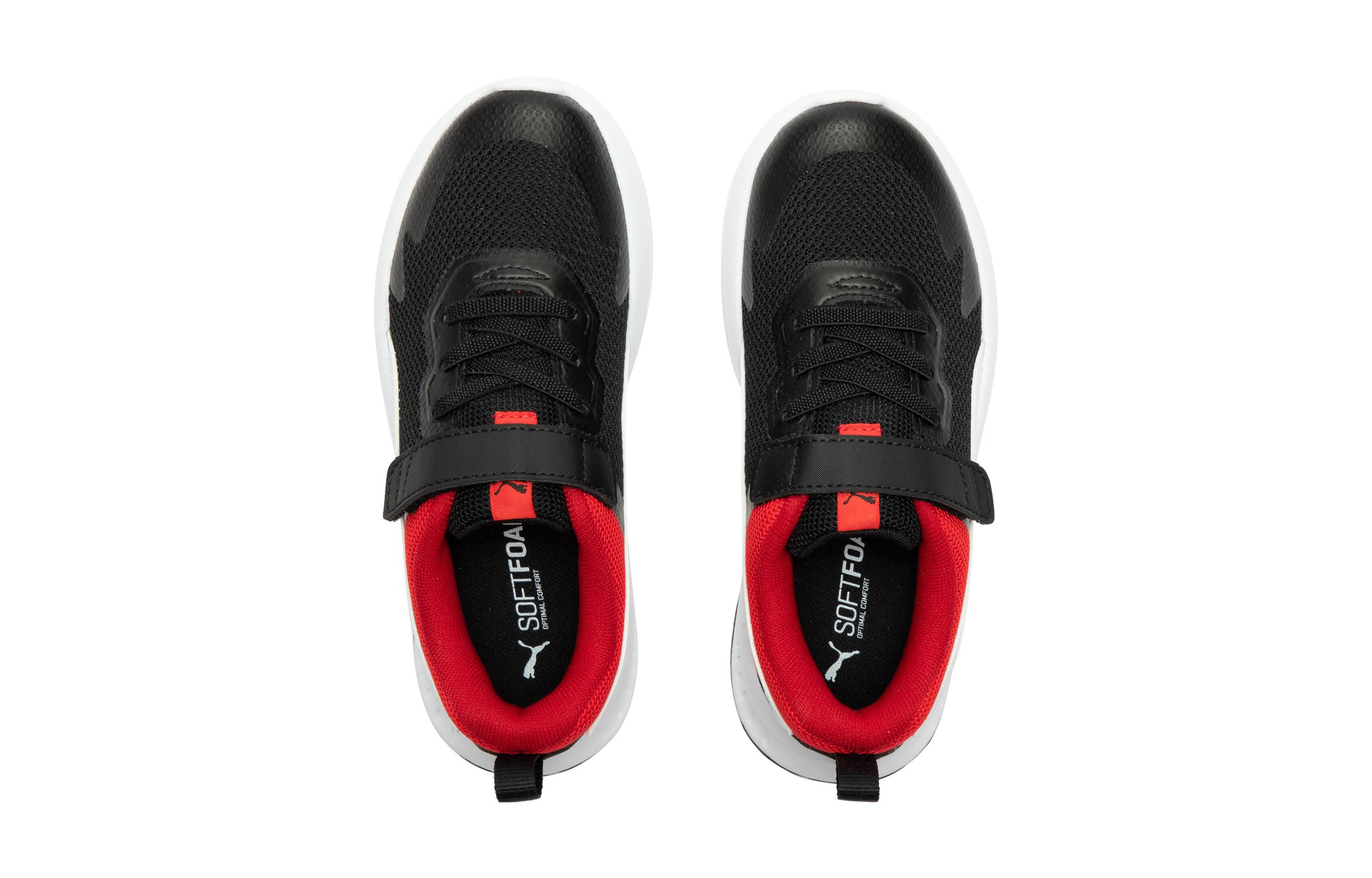 Кроссовки Flex Essential Run Mesh Low Top для детей PUMA, черный/красный — фото 4