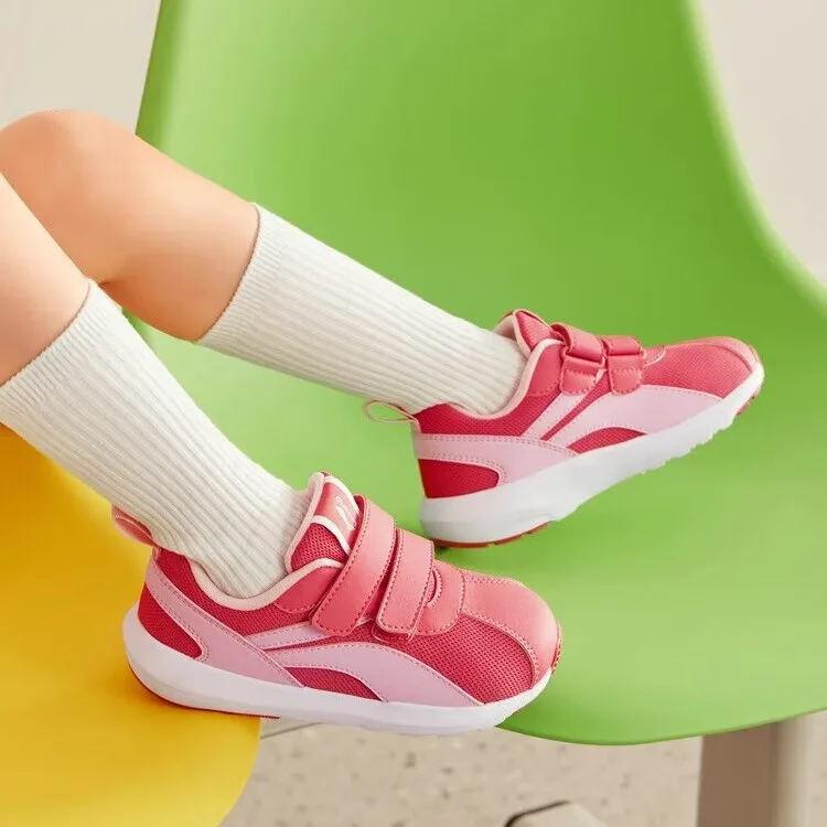 YOUNG Li-Ning YOUNG спортивная коллекция Little Cortez из искусственной кожи и текстиля модные низкие детские повседневные кроссовки розовые — фото 3