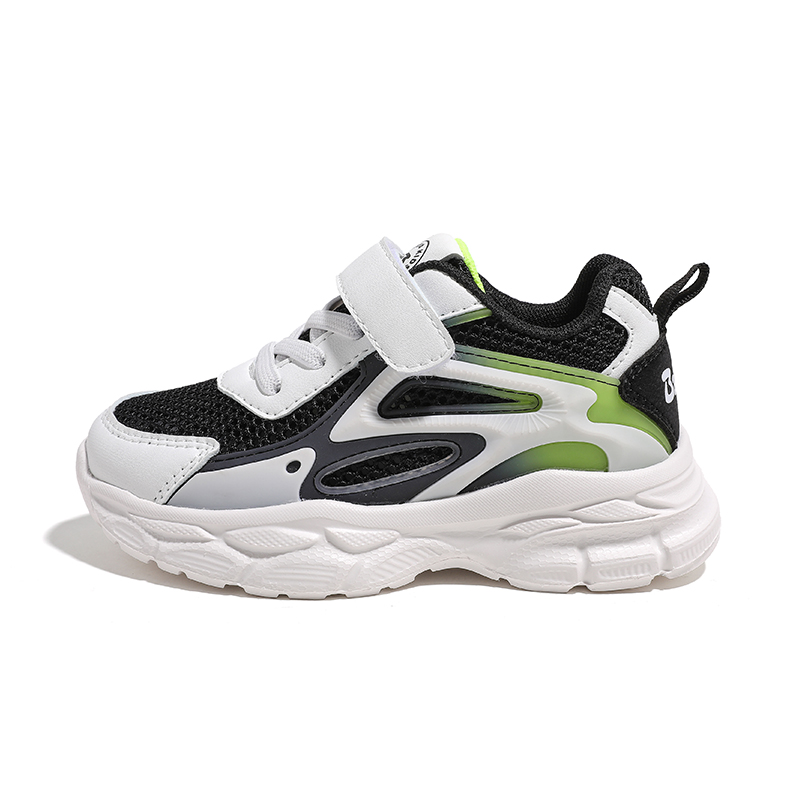 

Детские кроссовки с низким верхом, устойчивые к ударам и дышащие, для детей от 3 до 7 лет Babaya, черный/зеленый