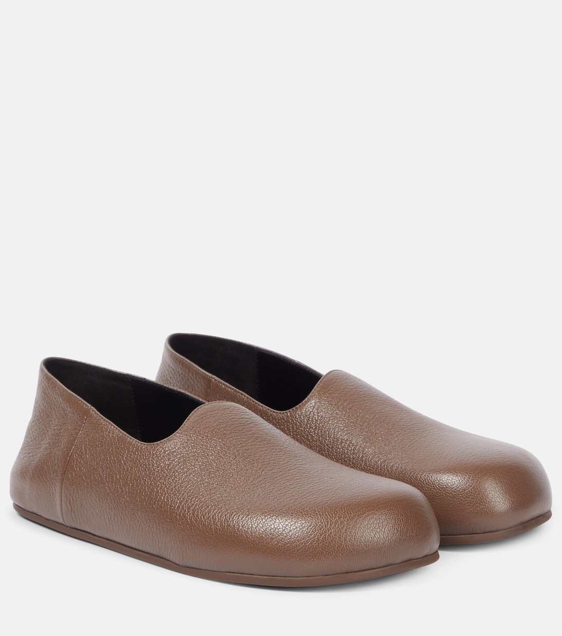 Хью кожаные слипоны The Row, Light Brown
