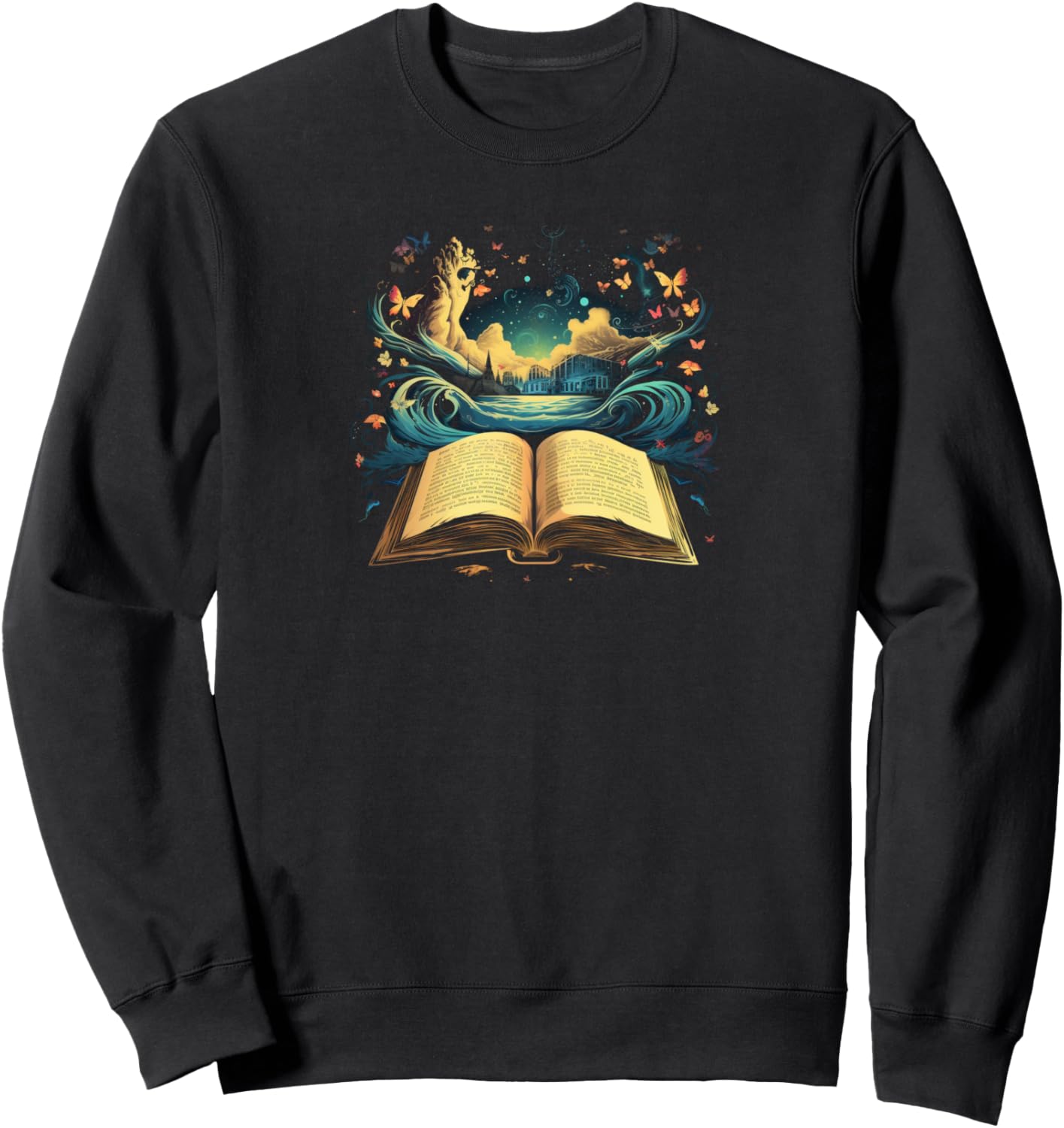 

Толстовка с надписью «Бесконечное воображение: открытая книга» Book Apparel, черный