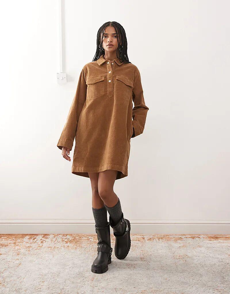 

Мини-платье Noisy May в вельветовом цвете теплого коричневого цвета