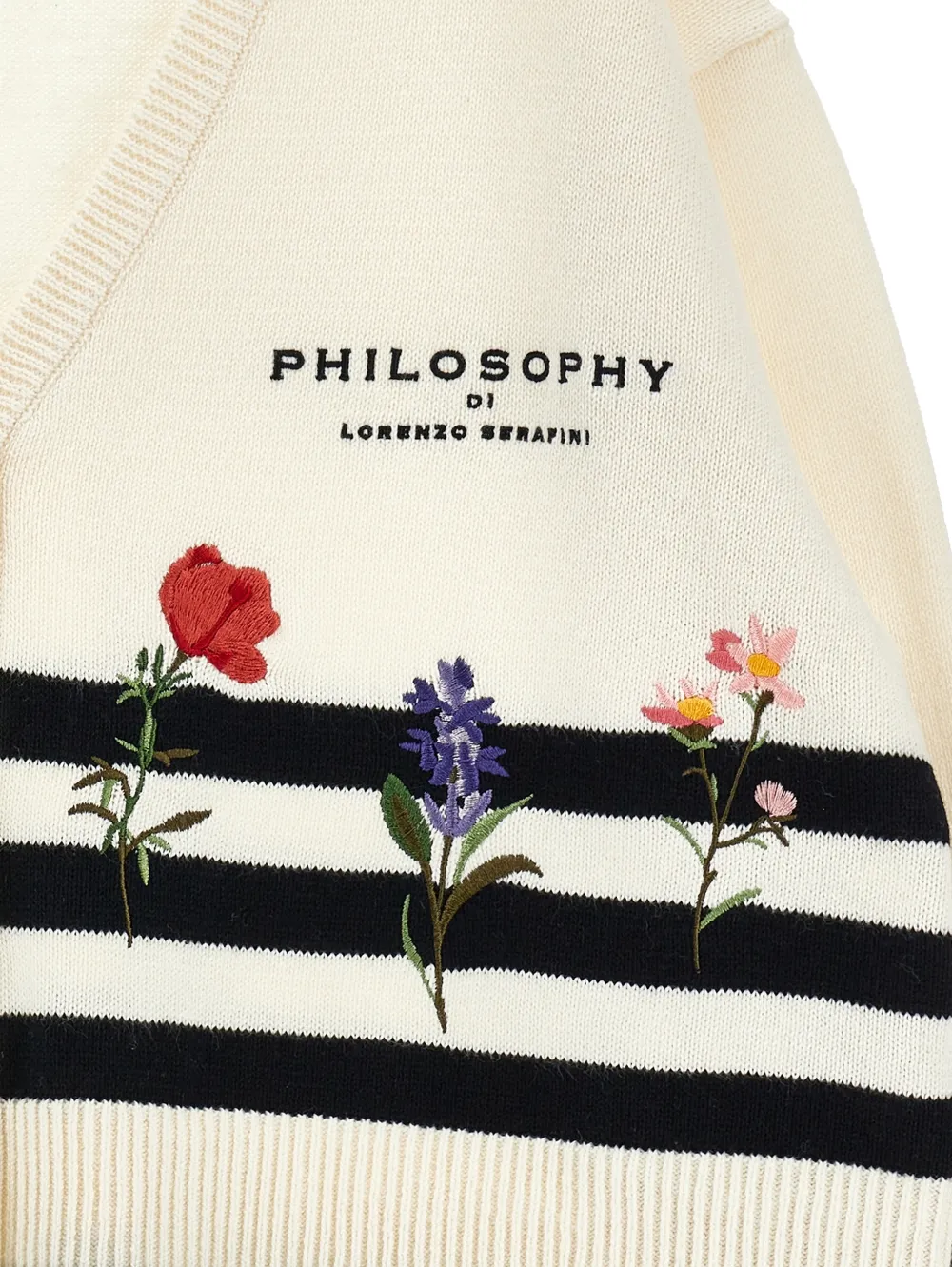 Кардиган с V-образным вырезом Philosophy Di Lorenzo Serafini Kids, бежевый — фото 3