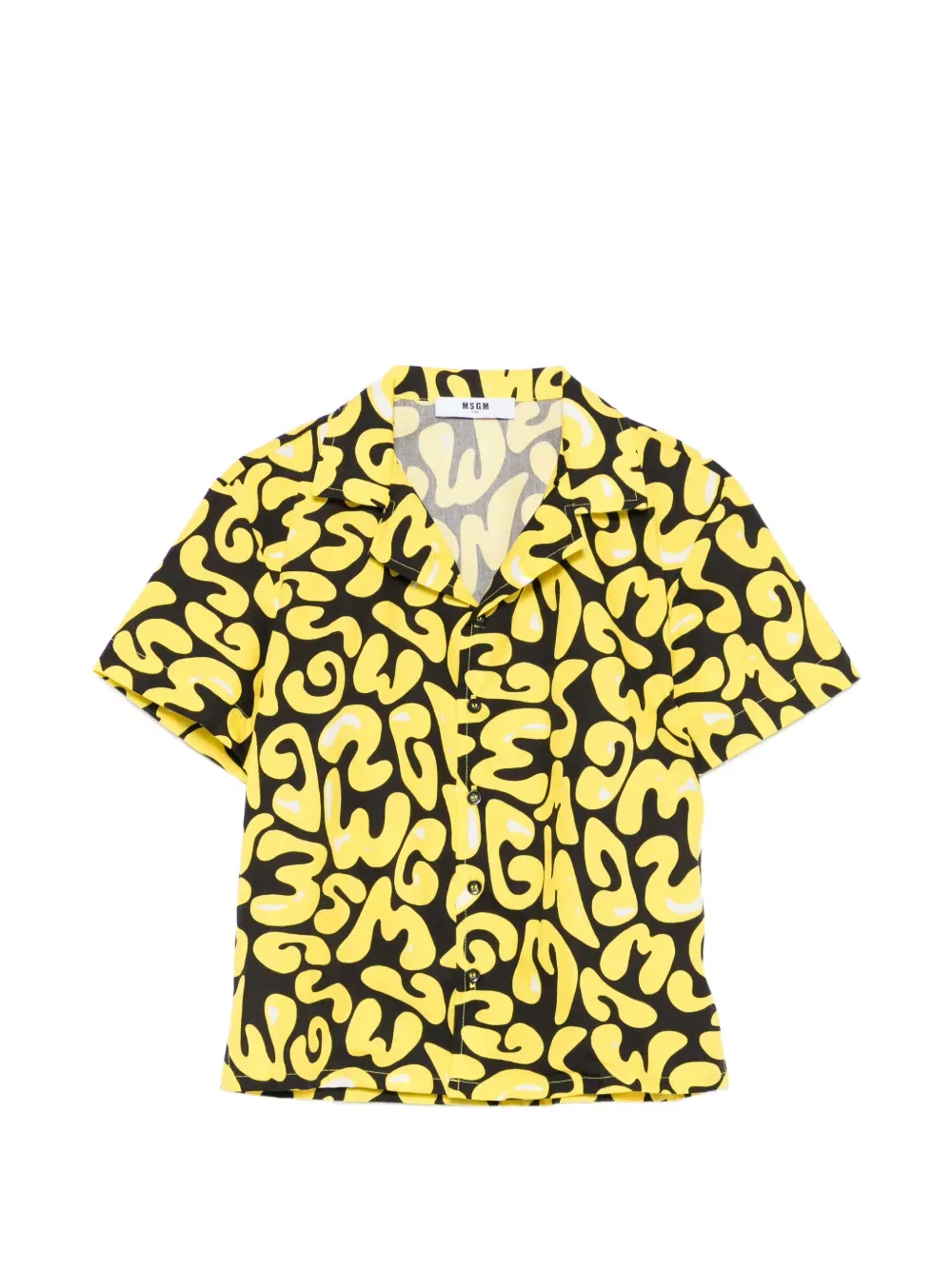Рубашка с логотипом Msgm Kids, желтый