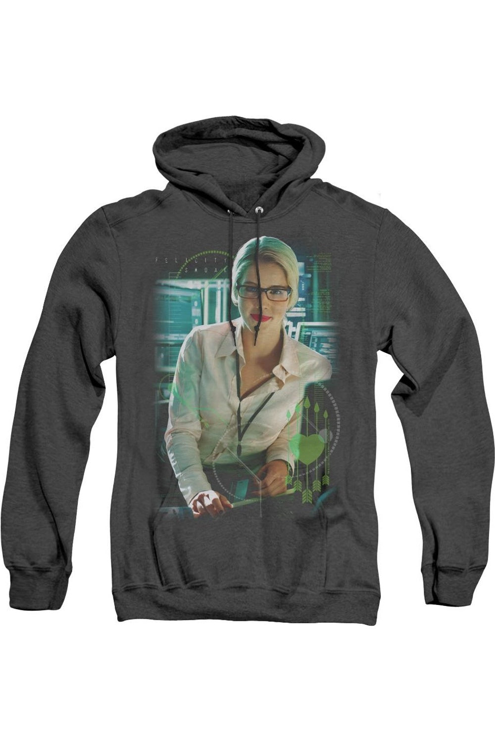 

Arrow Felicity Smoak Adult Heather Hoodie / Толстовка с капюшоном Gildan, черный