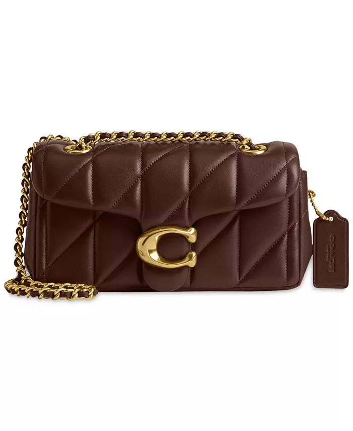 

Сумка через плечо из стеганой кожи Tabby 20 с цепочкой COACH, коричневый