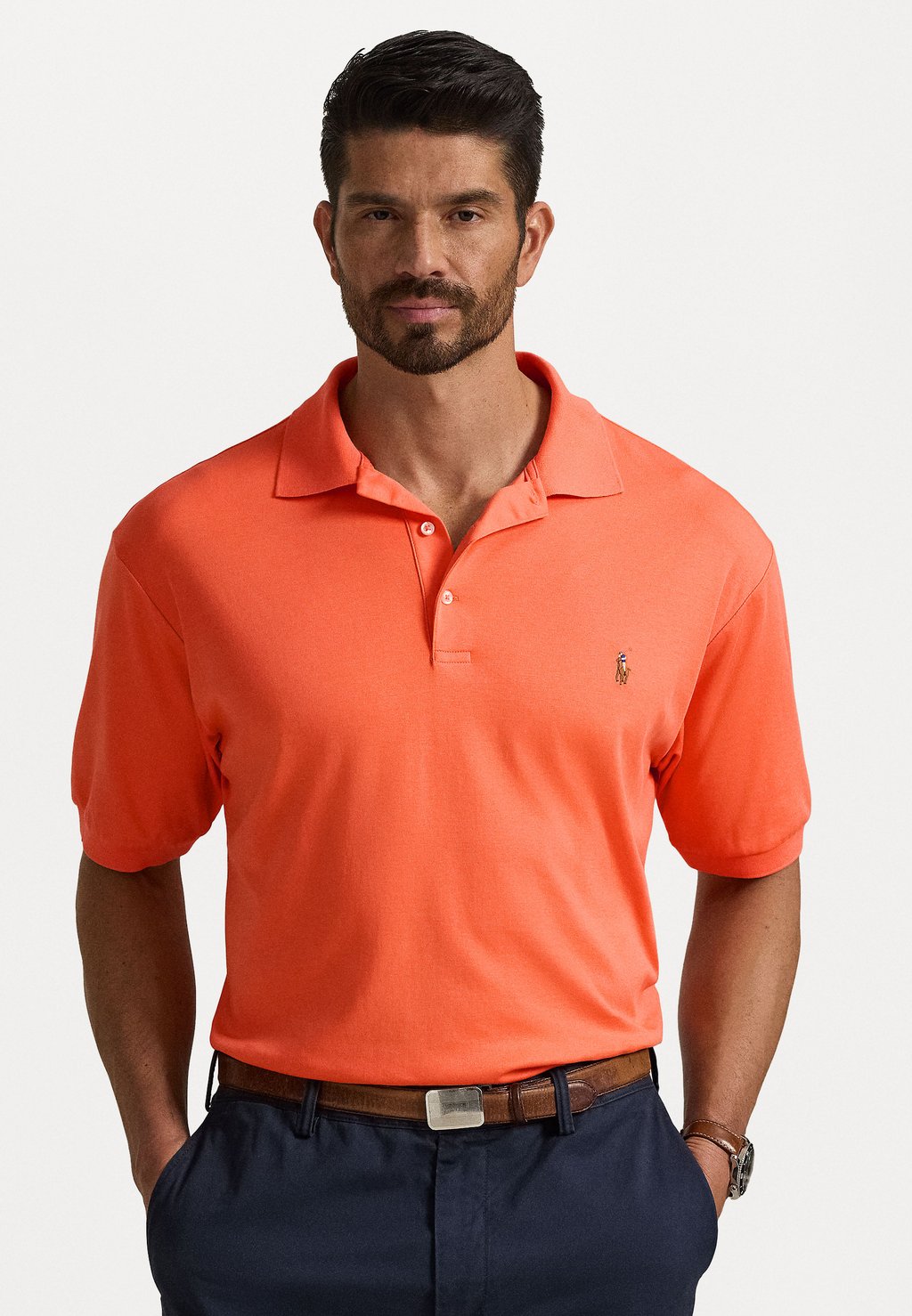 

Рубашка поло SOFT COTTON POLO SHIRT Polo Ralph Lauren Big & Tall, абрикос