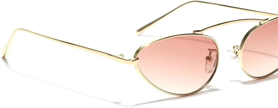 

Солнцезащитные очки «кошачий глаз» UV400 для женщин, маленькая овальная оправа, металлическая рамка, стильные треугольные очки HDUBFY, 3