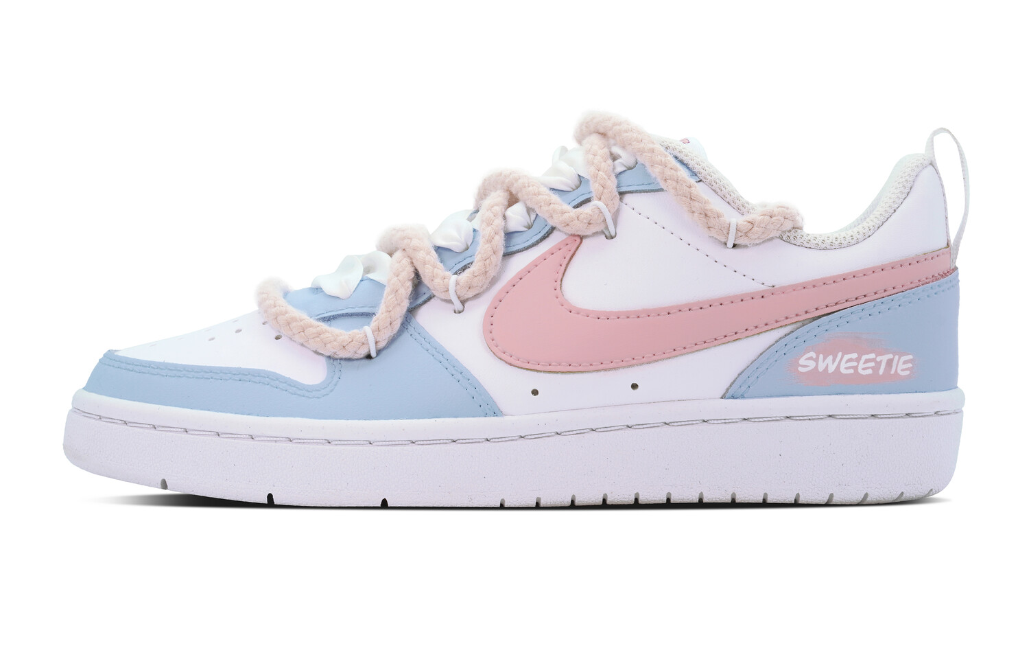 

Женские кроссовки для скейтбординга Nike Court Borough Low, White/Blue/Pink