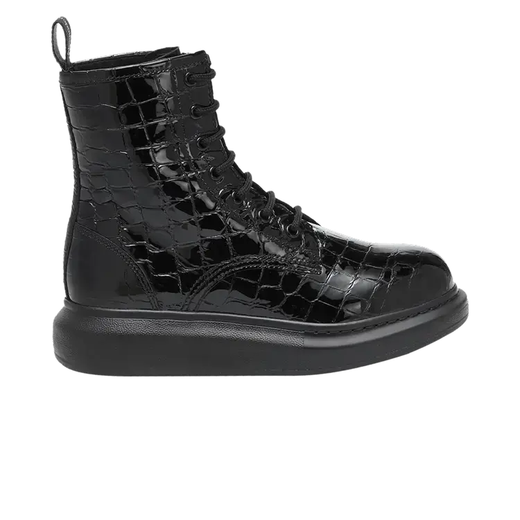 Ботинки Alexander McQueen Wmns Hybrid Ankle Boot 'Black Crocodile', черный