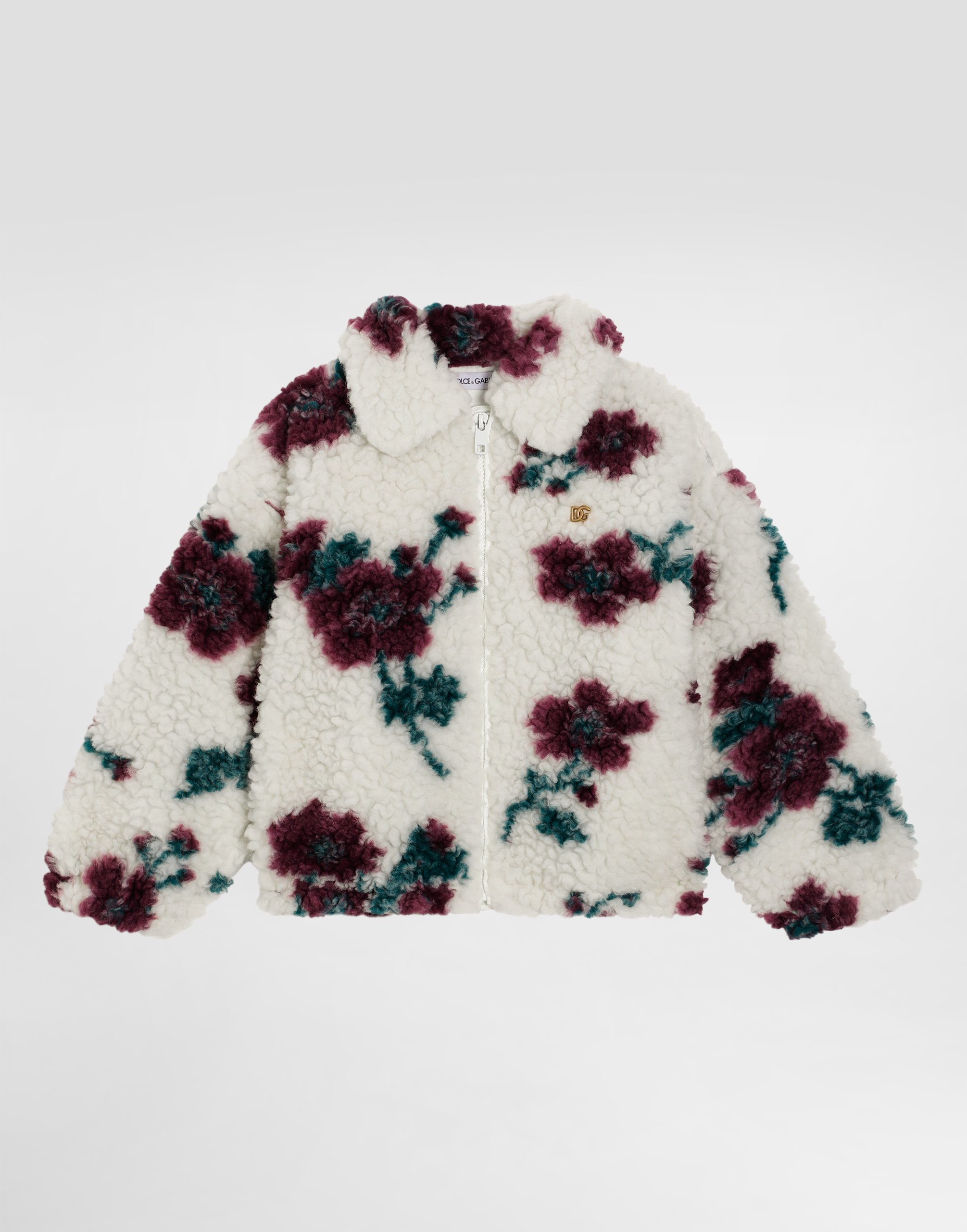 

Куртка из искусственного меха с цветочным принтом Dolce&Gabbana, мультиколор