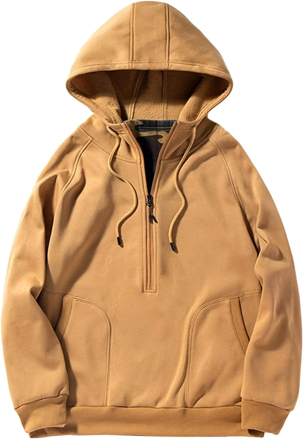 

Мужская худи с полумолнией, длинный рукав, большой карман JEsilunmaMY