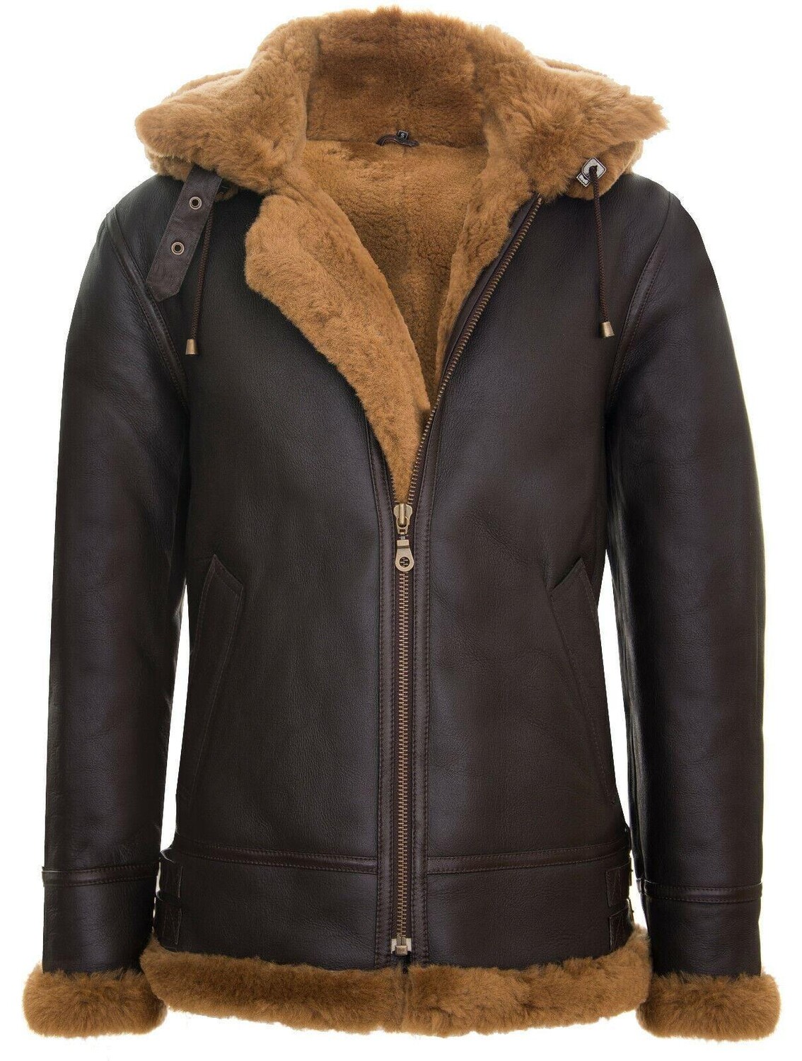 

Кожаная куртка из овчины с капюшоном B3 Flying-Columbus Infinity Leather, коричневый